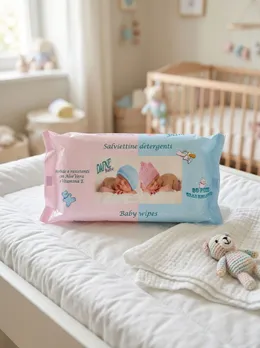 Toallitas Bebé Dafne en el cambiador de una habitación infantil luminosa
